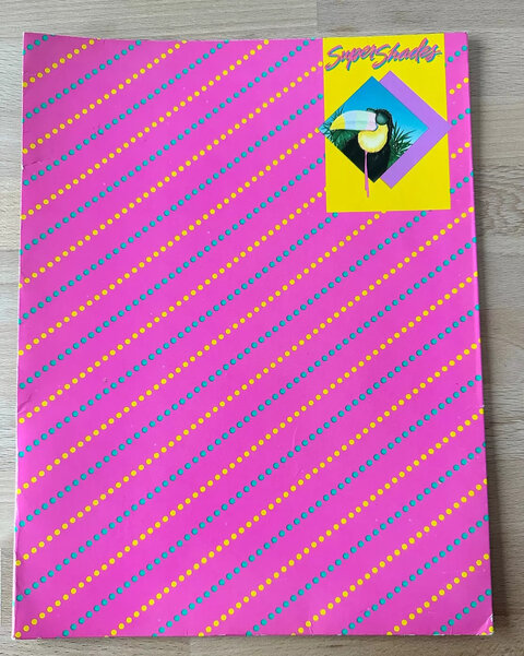 Vintage 1988 Mead Super Shades Portfolio Pocket Folder Rare Print Pink Toucan.jpg